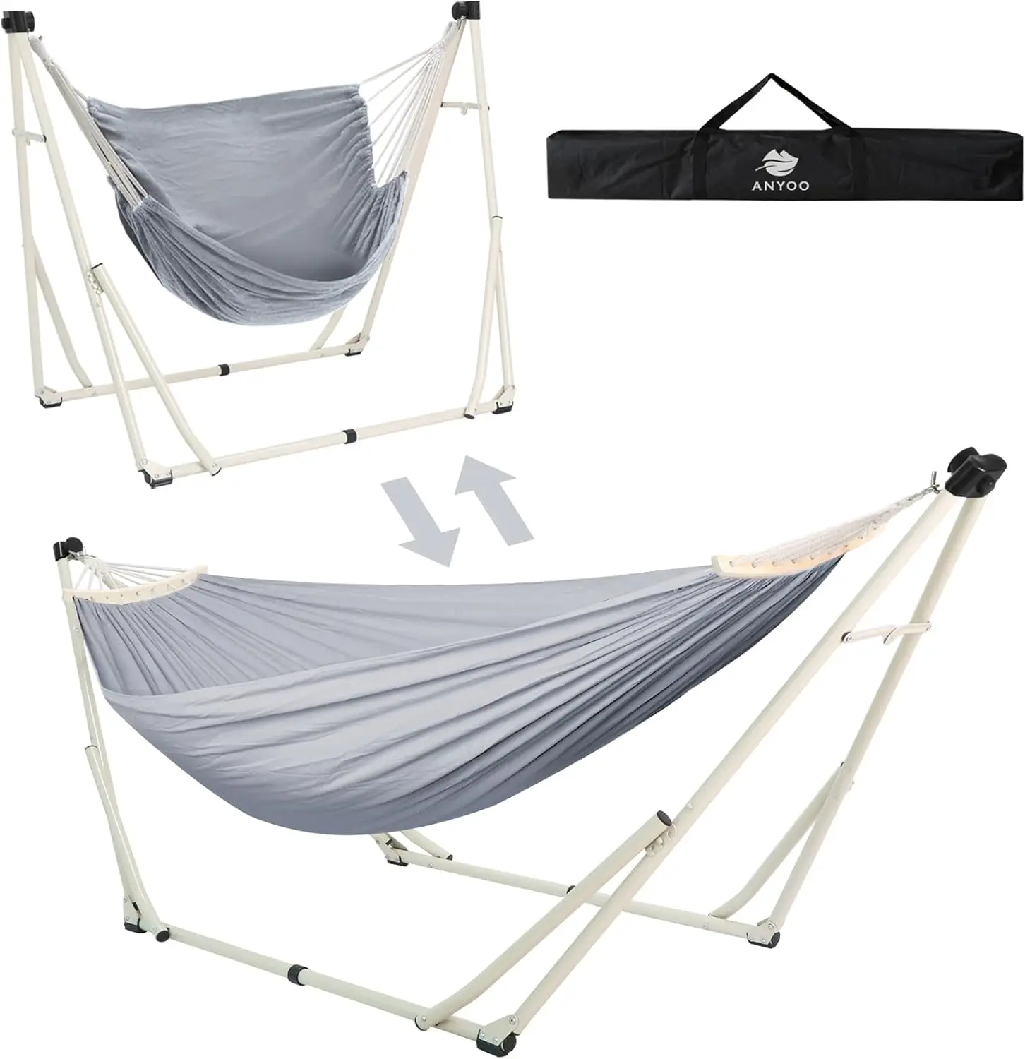 Convertible hammock with adjustable sunshade for versatile outdoor use