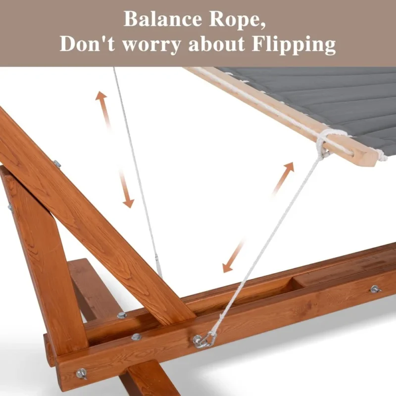 Adjustable Larch Wood Hammock Stand 12-14 ft - 475 lbs Capacity for Outdoor Relaxation - Image 4