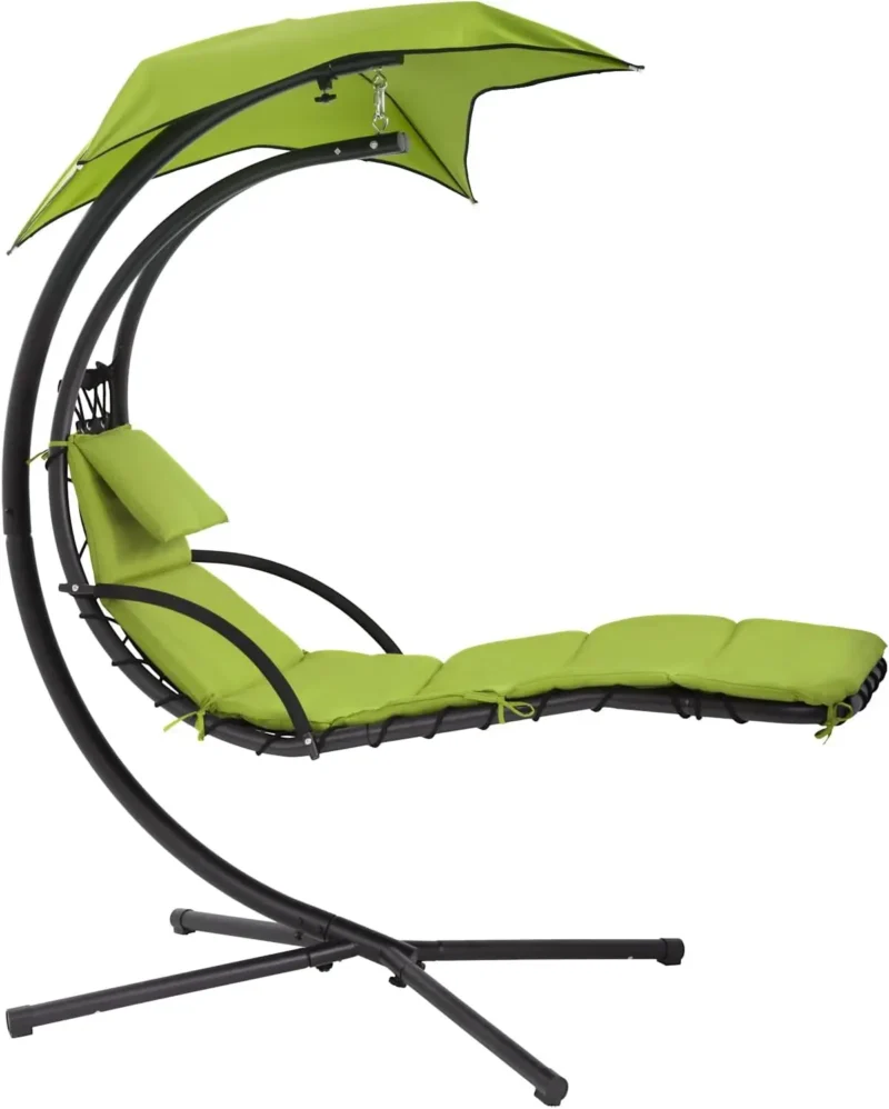 Hanging Hammock Chair with Canopy and Stand - 330 lbs Capacity for Patio & Garden - Image 8