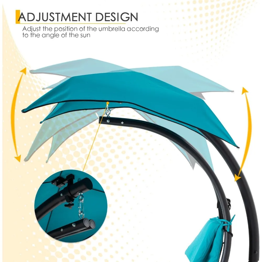 Weather-resistant hammock chair with canopy ideal for outdoor patio use