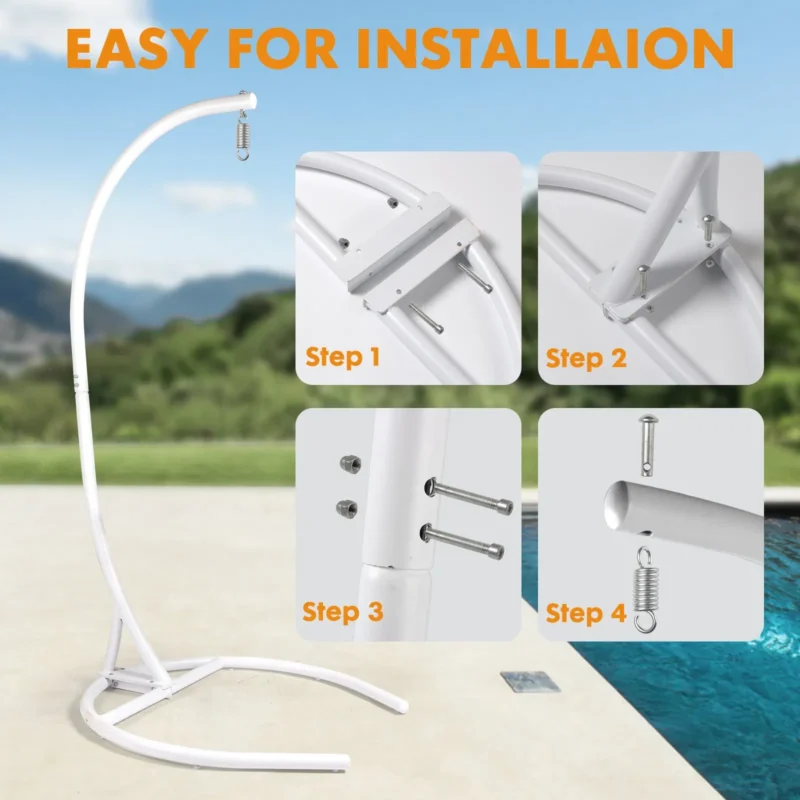 Heavy Duty Hammock Chair Stand - 330 lbs Capacity for Indoor & Outdoor Hanging Egg Chairs - Image 5