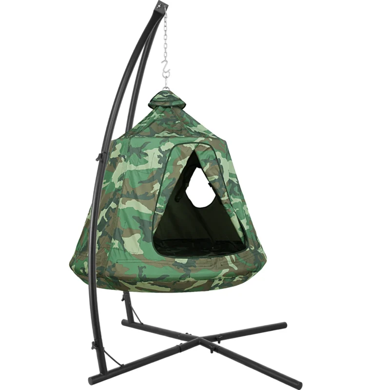 Two-Person X-Shaped Hanging Egg Chair with Steel Frame - 400 lbs Capacity for Indoor & Outdoor - Image 8
