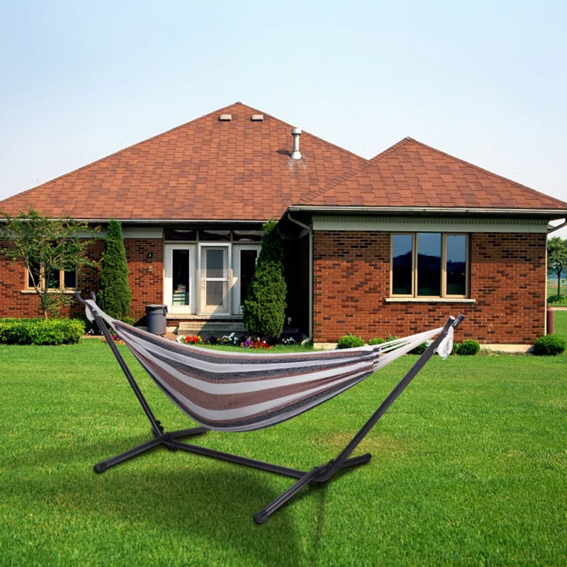 Double Outdoor Hammock with Steel Stand - 450 lbs Capacity for Backyard & Patio - Image 4