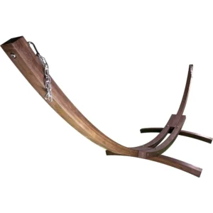 14 Ft. Wooden Arc Hammock Stand with Coffee Stain Finish - 450 lbs Capacity for Backyard & Patio