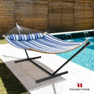 Double Hammock with Steel Stand - 450 lbs Capacity for Backyard & Patio