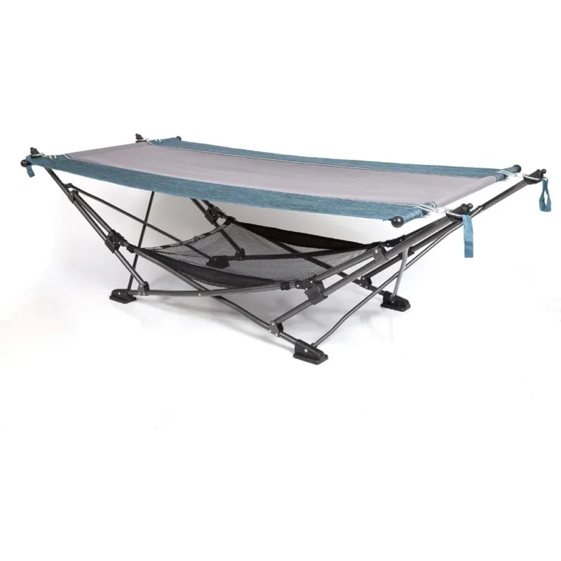 Portable Folding Hammock with Removable Canopy - 250 lbs Capacity for Outdoor Relaxation - Image 2