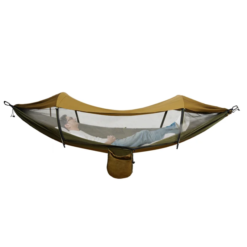 Portable Camping Hammock with Mosquito Net and Sun Shade - 400 lbs Capacity for Hiking & Adventures - Image 7