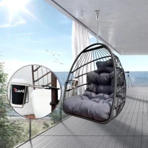 Hanging Egg Chair with UV Resistant Cushion - 350 lbs Capacity for Indoor & Outdoor