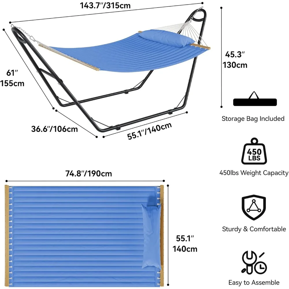 Lightweight hammock featuring durable construction elements for extended outdoor use