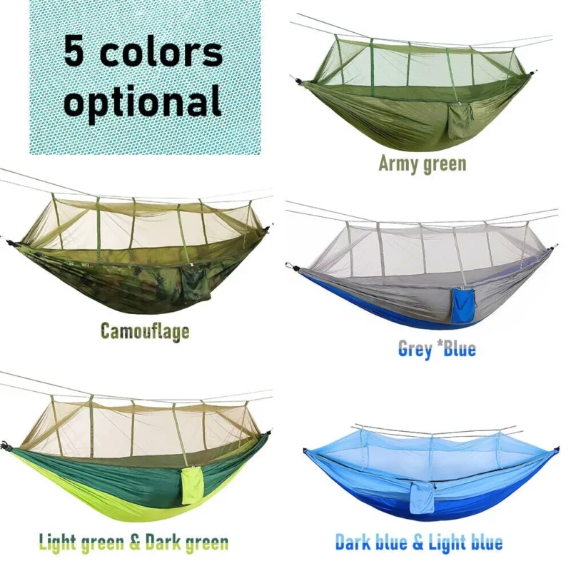 Double Camping Hammock with Mosquito Net - 660 lbs Capacity for Outdoor Adventures - Image 6