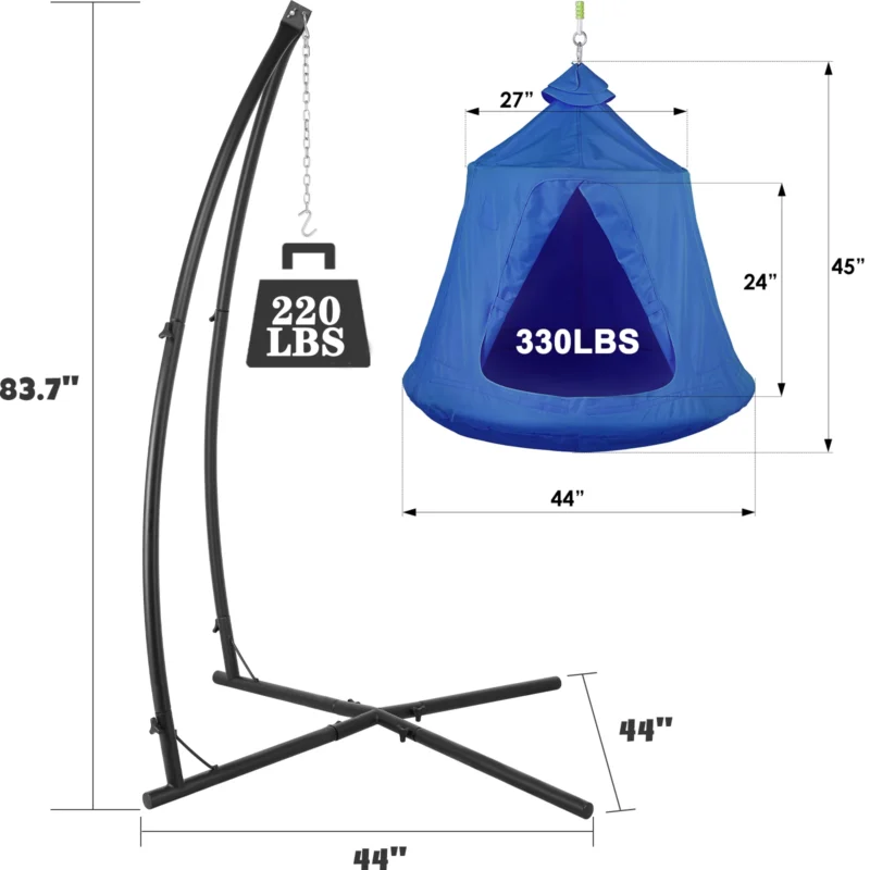 Two-Person X-Shaped Hanging Egg Chair with Steel Frame - 400 lbs Capacity for Indoor & Outdoor - Image 3