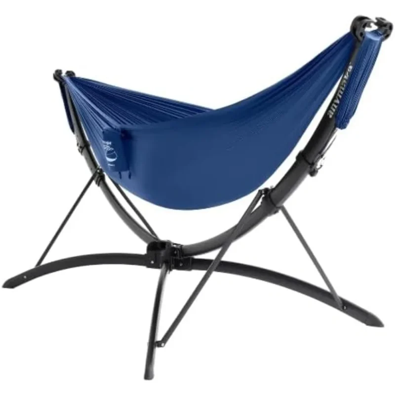 Portable Aluminum Hammock Set with Quick-Setup Stand - 550 lbs Capacity for Outdoor Relaxation