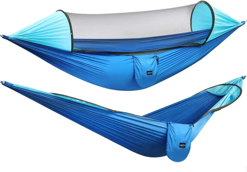 Double Parachute Camping Hammock with Mosquito Net - 500 lbs Capacity for Outdoor Adventures - Image 6