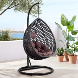 Hanging Egg Chair with Cushions - 350 lbs Capacity for Indoor & Outdoor Spaces
