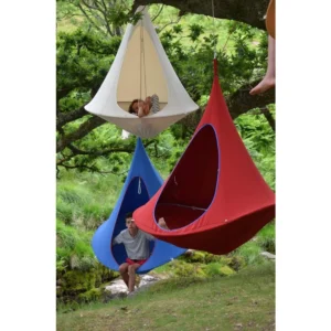 Double Hanging Pod Chair with Polyester Canvas - 440 lbs Capacity for Indoor & Outdoor