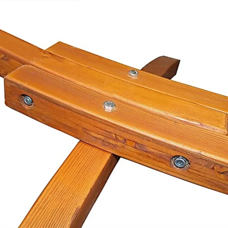 12ft Curved Wooden Hammock Stand - 400lb Capacity for Two-Person Relaxation - Image 5