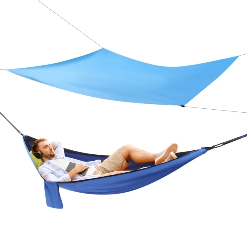 Portable Camping Hammock with Mosquito Net - 440 lbs Capacity for Outdoor Adventures - Image 5