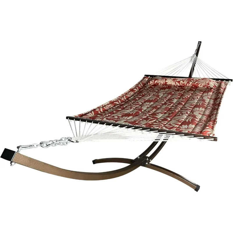 Double Rope Hammock with Bronze Steel Arc Stand - 450 lbs Capacity for Indoor & Outdoor - Image 3