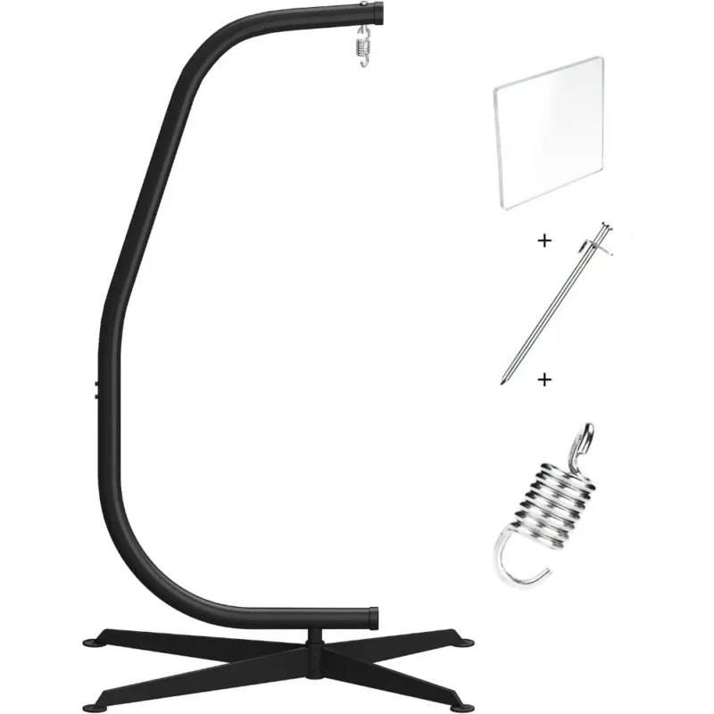 C-Stand Hammock Swing Stand with Spring Hook - 330 lbs Capacity for Indoor & Outdoor Use - Image 2
