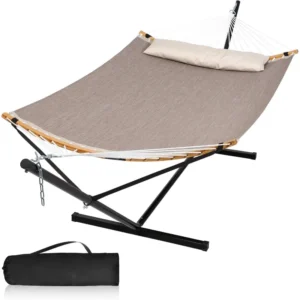 Heavy Duty 12FT Hammock with Steel Stand - 450 lbs Capacity for Backyard & Pool