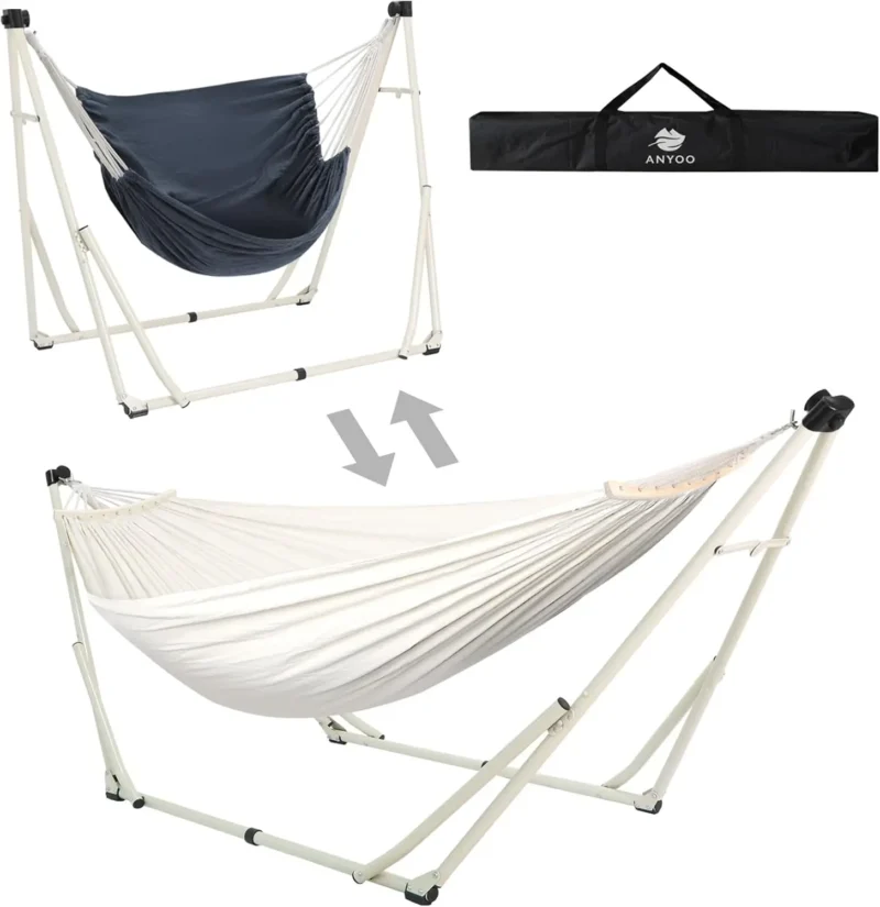 Portable 2-in-1 Convertible Hammock with Steel Stand - 440 lbs Capacity for Indoor & Outdoor - Image 10