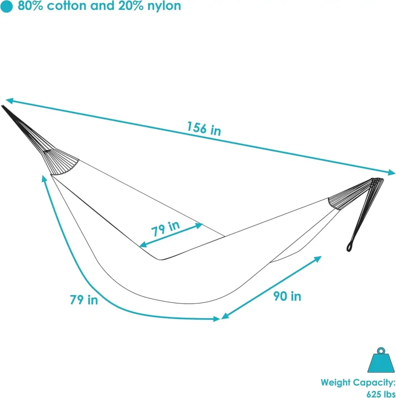 XXL Handwoven Thick Cord Mayan Double Hammock - 625 lbs Capacity for Outdoor Relaxation - Image 3