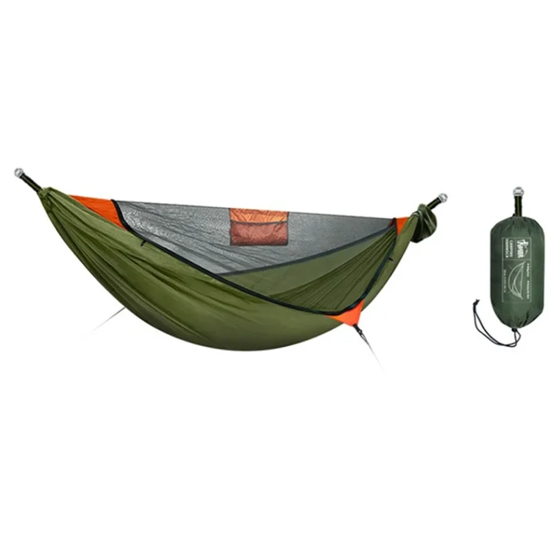 Single-Person Camping Hammock with Mosquito Net - Stable Design for Outdoor Adventures - Image 8