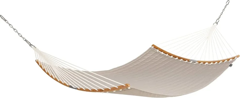 Double Quilted Polyester Hammock with Stand - 450 lbs Capacity for Backyard & Patio - Image 9