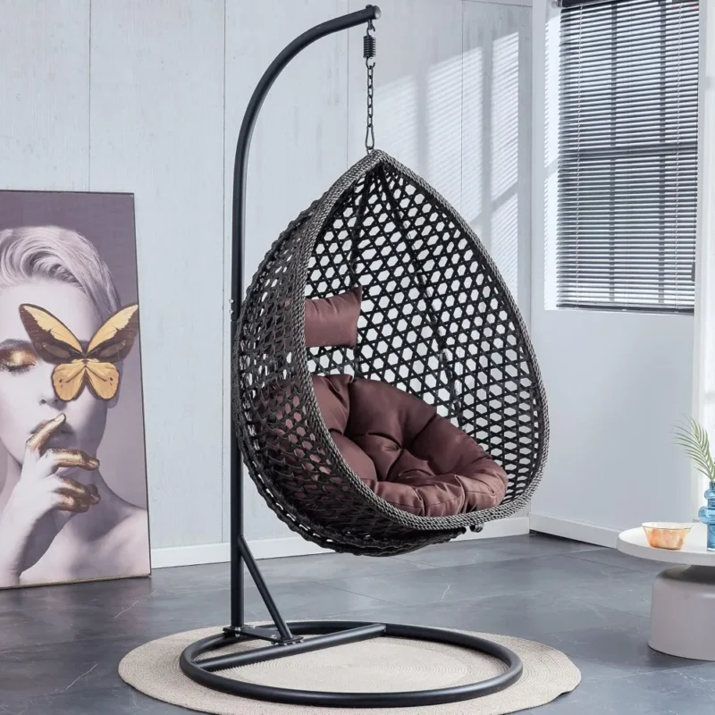 Hanging Egg Chair with Cushions - 350 lbs Capacity for Indoor & Outdoor Spaces - Image 2